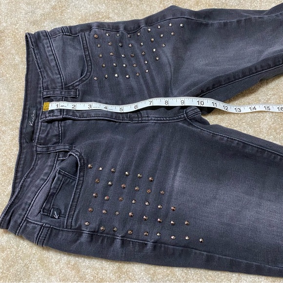 KanCan Distressed High Waisted Black Studded Jeans 7 - Picture 10 of 11
